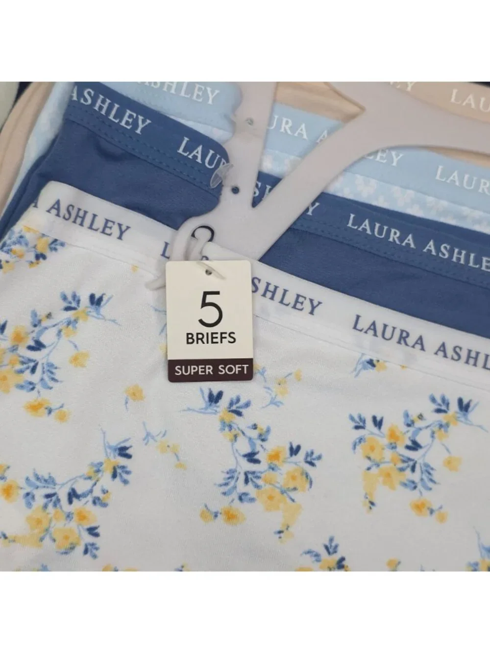 Laura Ashley Womens Size 2X 5-Pack Panties Briefs Super Soft Polyester Spandex